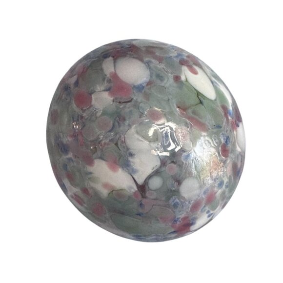 Friendship Witch Spirit Ball Ornament Hand Blown Confetti Glass 3¼" x 2½" - Picture 5 of 5